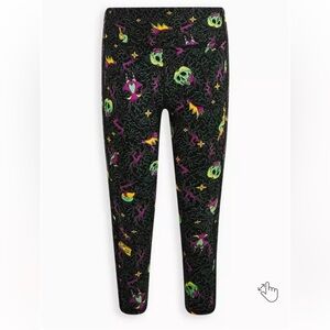 Torrid Disney Villains Black Patterned High-Waist Leggings with Neon Accents
